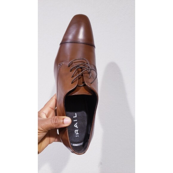THE RAIL “STARK”CAP TOE BROWN LEATHER DERBY SIZE US 13 Euro 47 main image 6